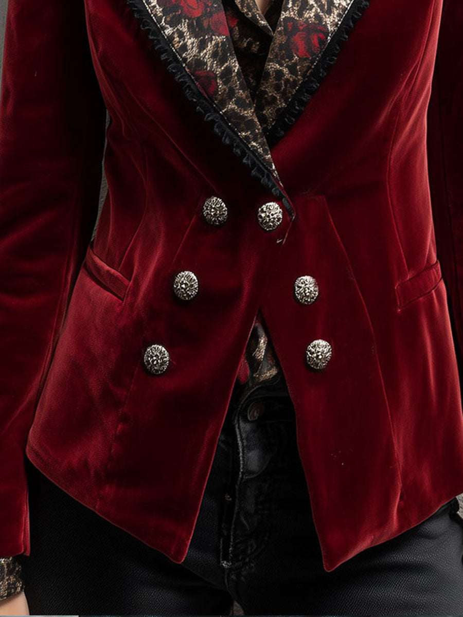 Vivienne™ – Blazer aus purpurrotem Samt