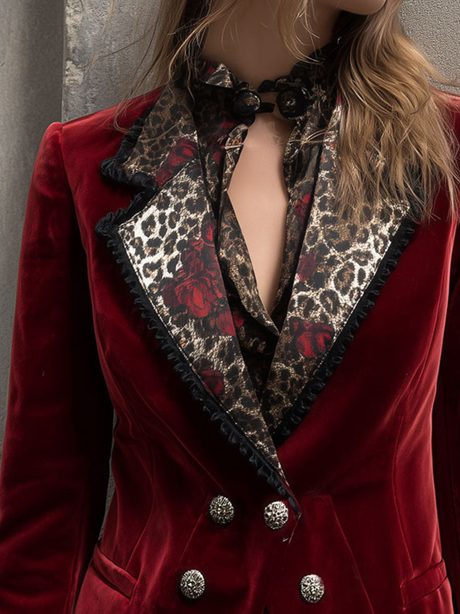 Vivienne™ – Blazer aus purpurrotem Samt