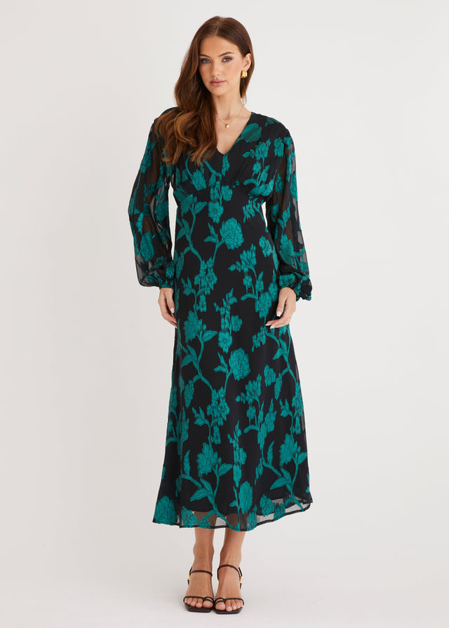 Aveline™ – Maxikleid mit Pink Splash Muster