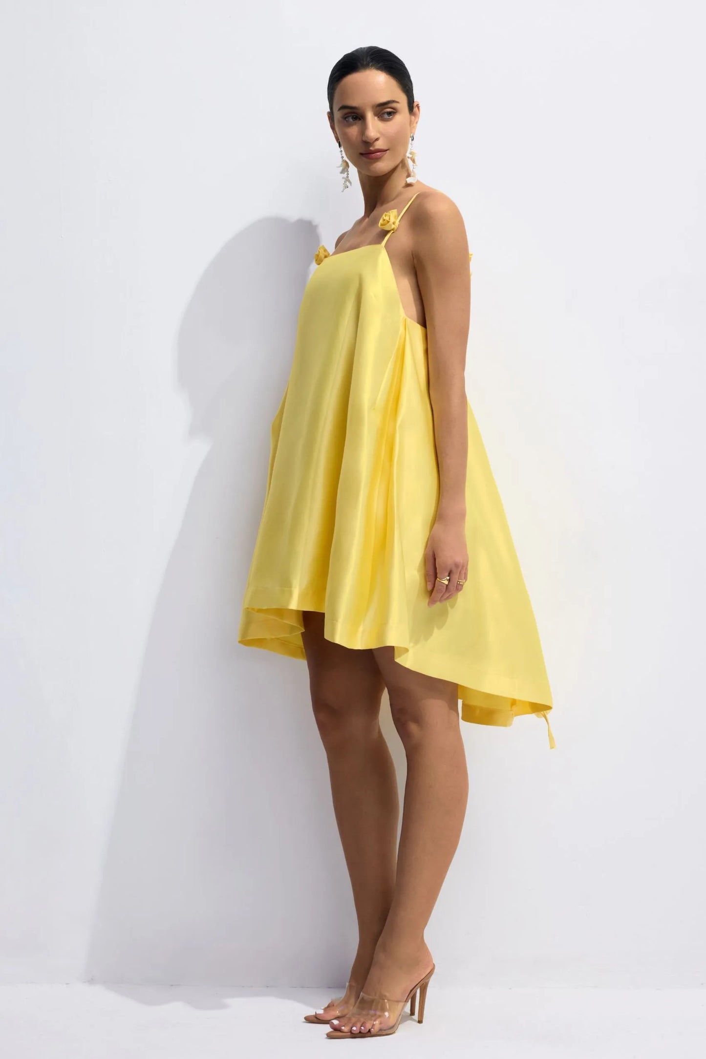 Emma™ - Spaghettiträgern Rosendetail Minikleid