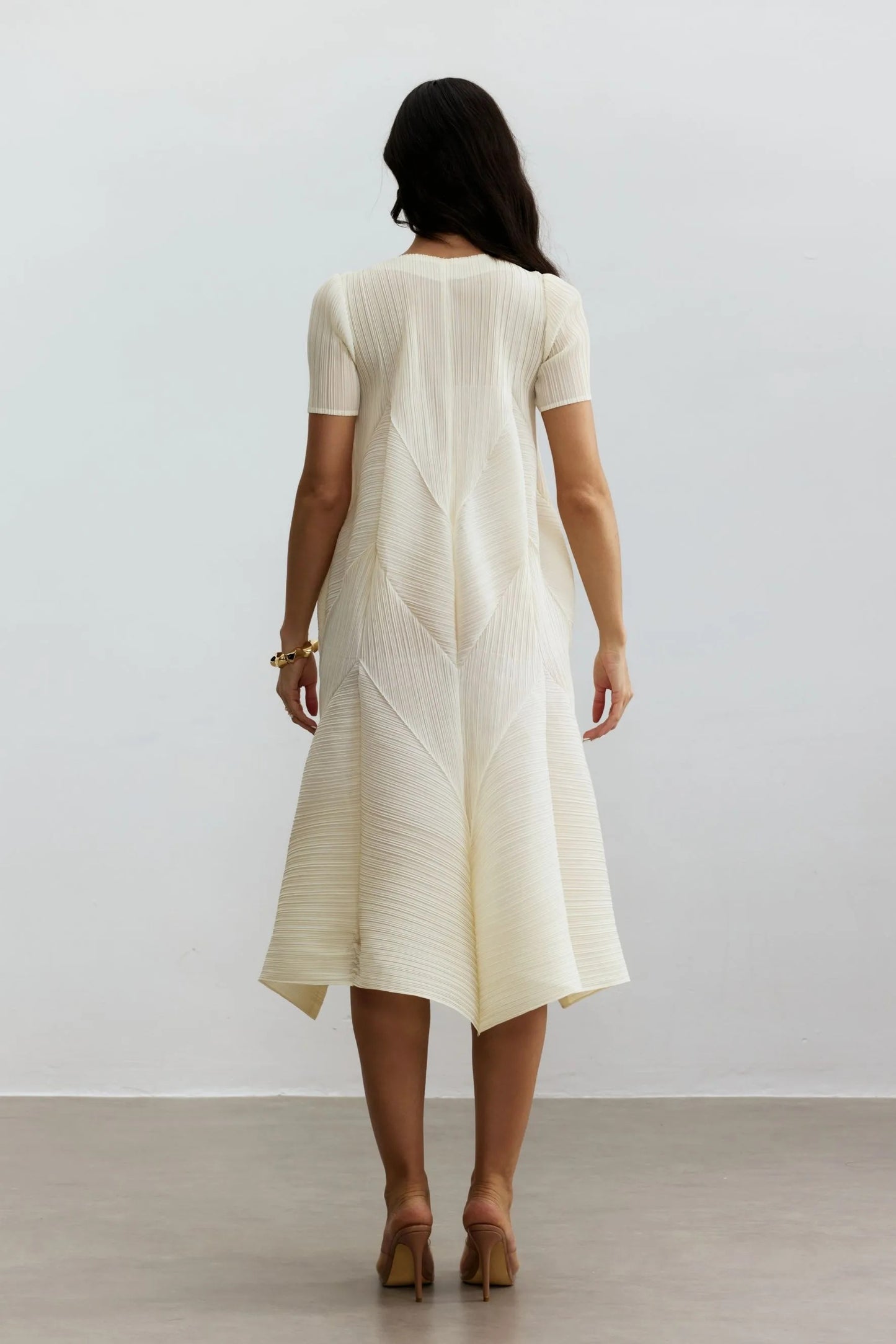 Kirstyn™ - Kurzen Ärmeln Strukturiertes Midikleid