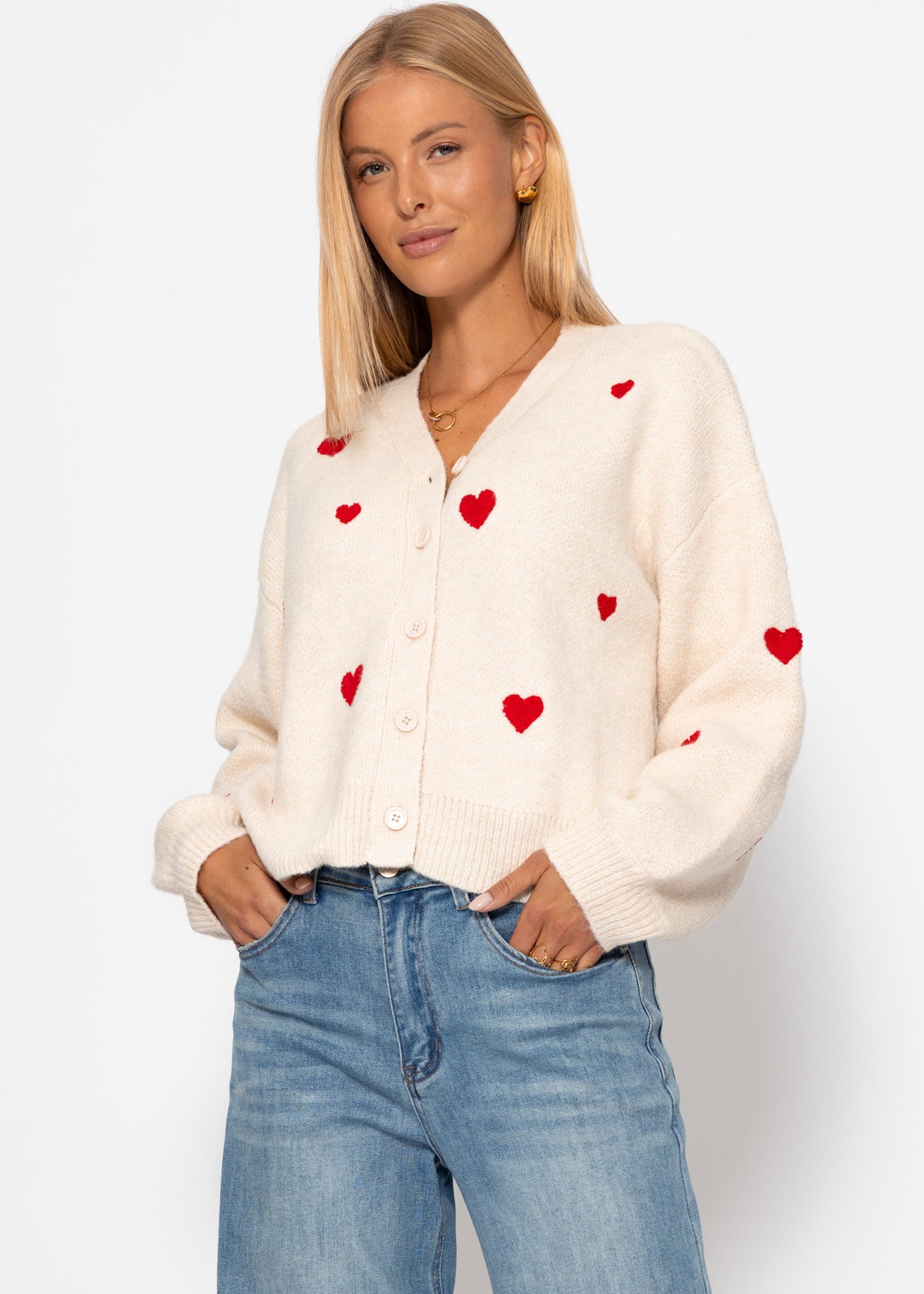Eva™ – Winterstrickjacke mit Herzmuster