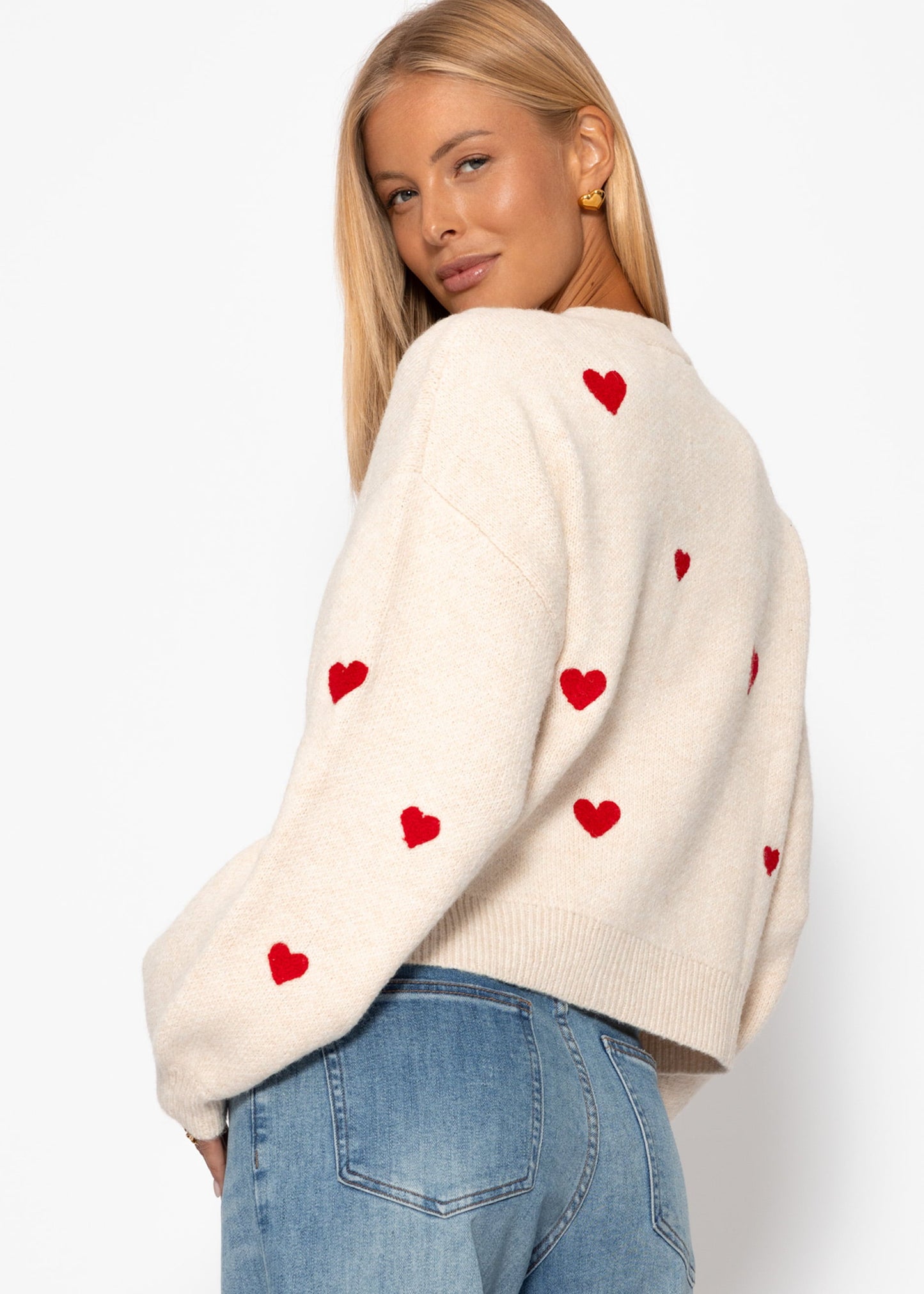 Eva™ – Winterstrickjacke mit Herzmuster