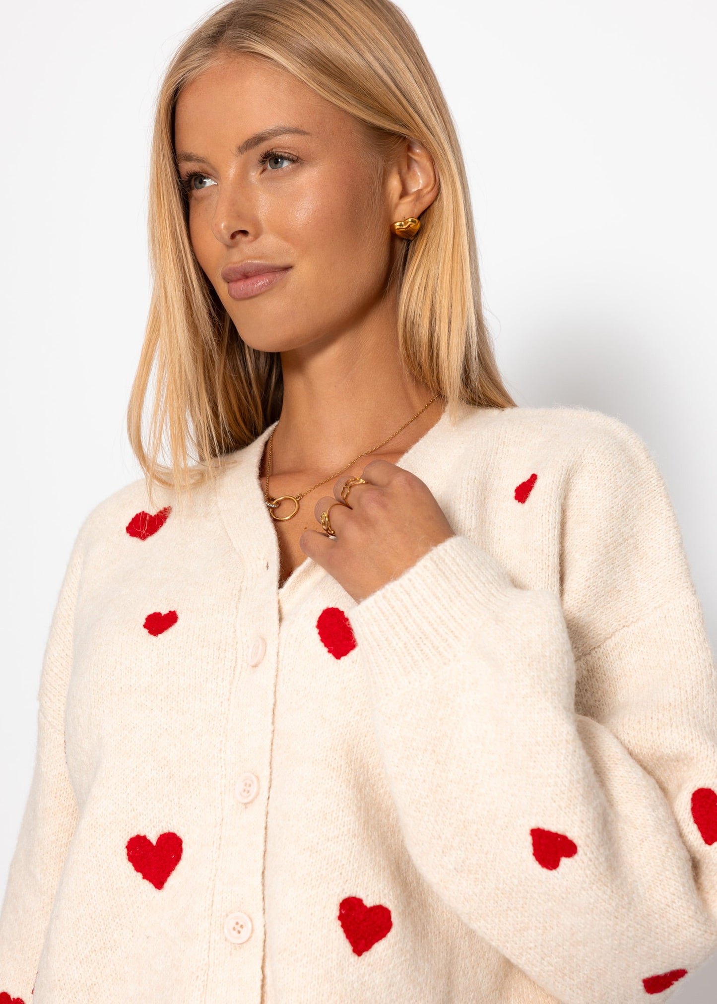 Eva™ – Winterstrickjacke mit Herzmuster