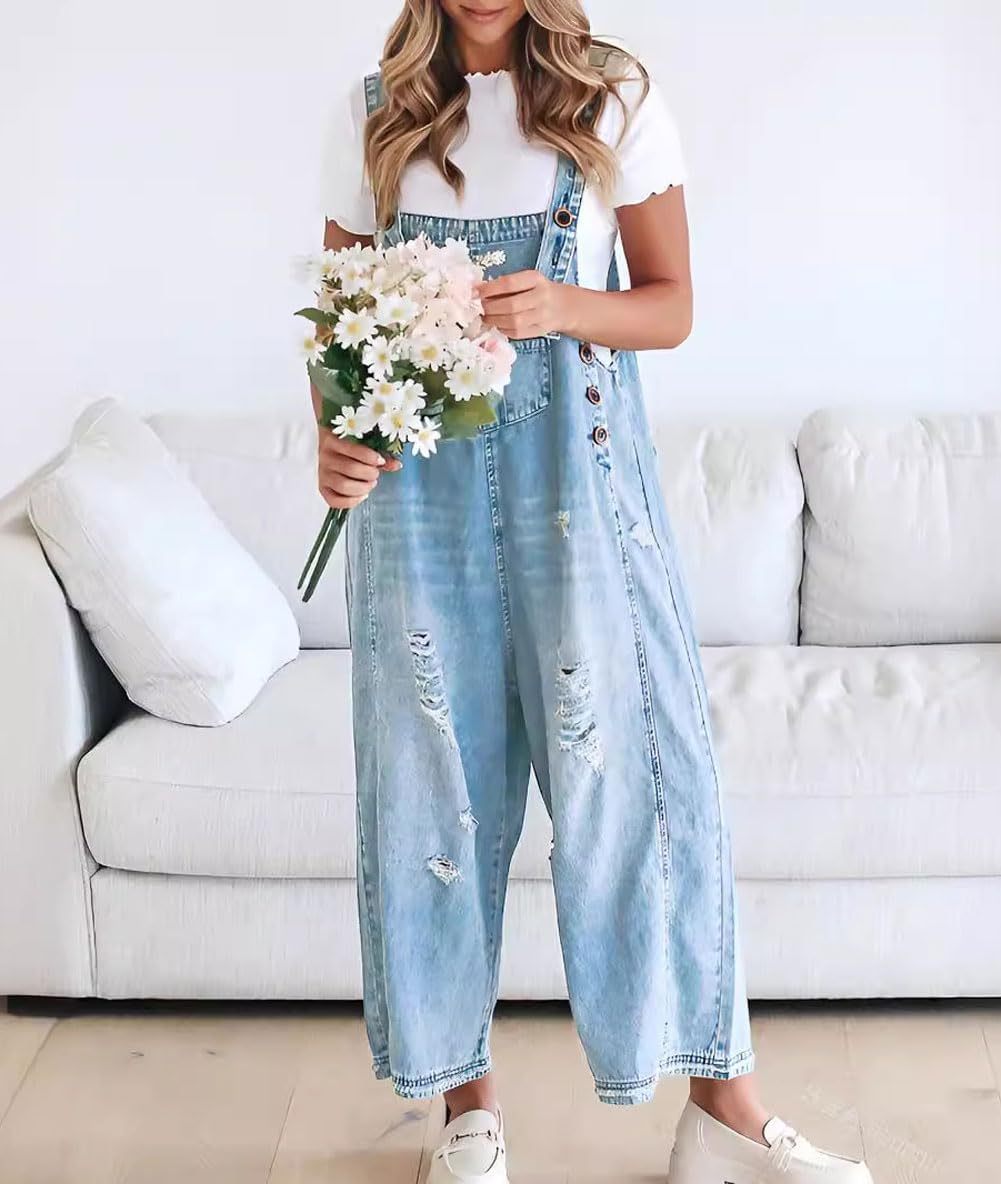 Yseline™ – Lässiger Jumpsuit aus Denim mit weitem Bein
