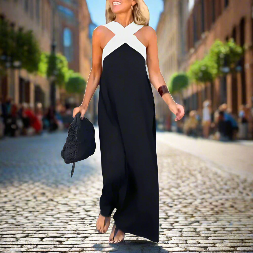 Iyana™ – Elegantes Sommer-Maxikleid mit Kreuzausschnitt