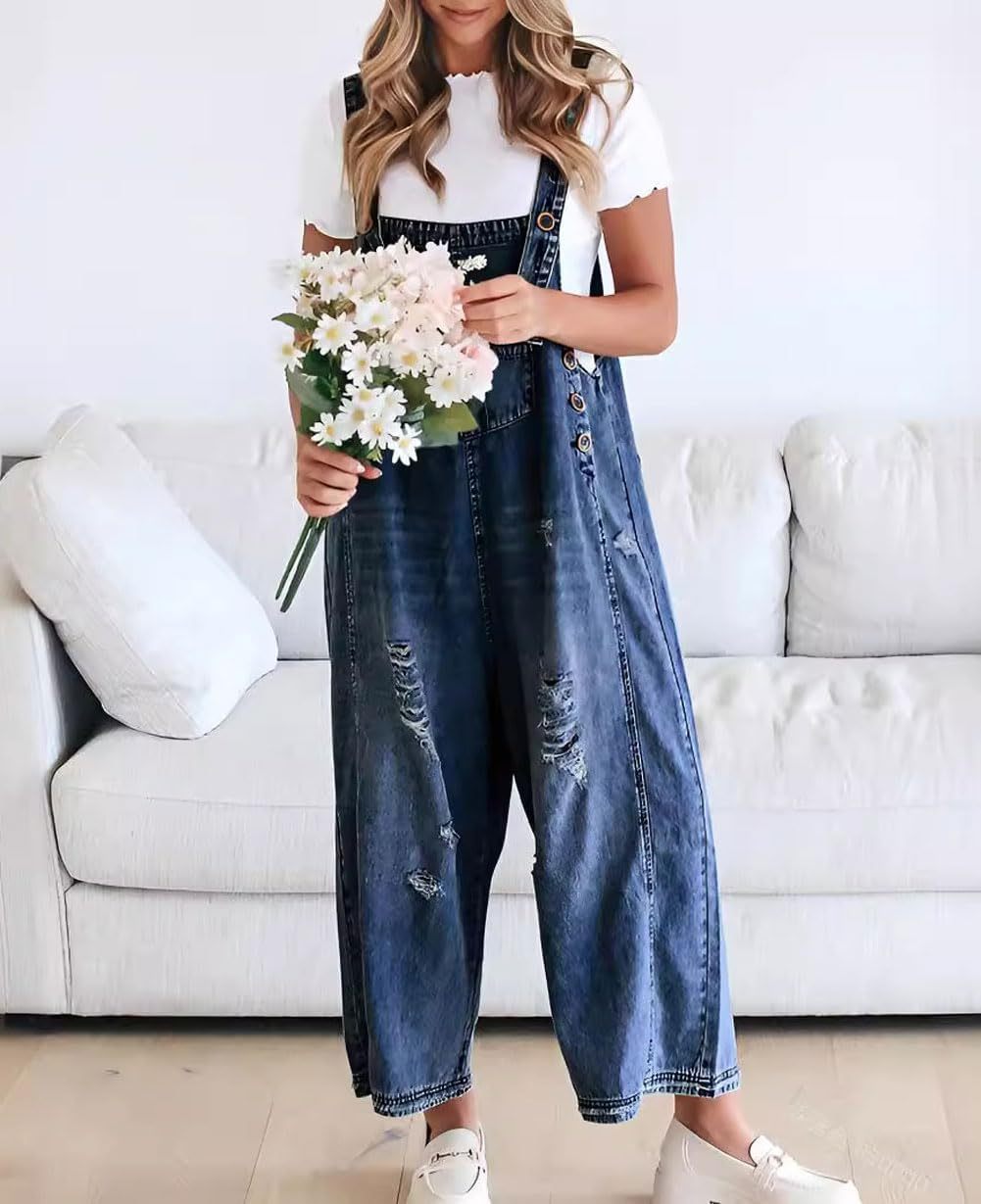 Yseline™ – Lässiger Jumpsuit aus Denim mit weitem Bein