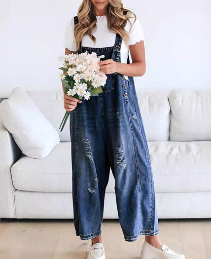 Yseline™ – Lässiger Jumpsuit aus Denim mit weitem Bein