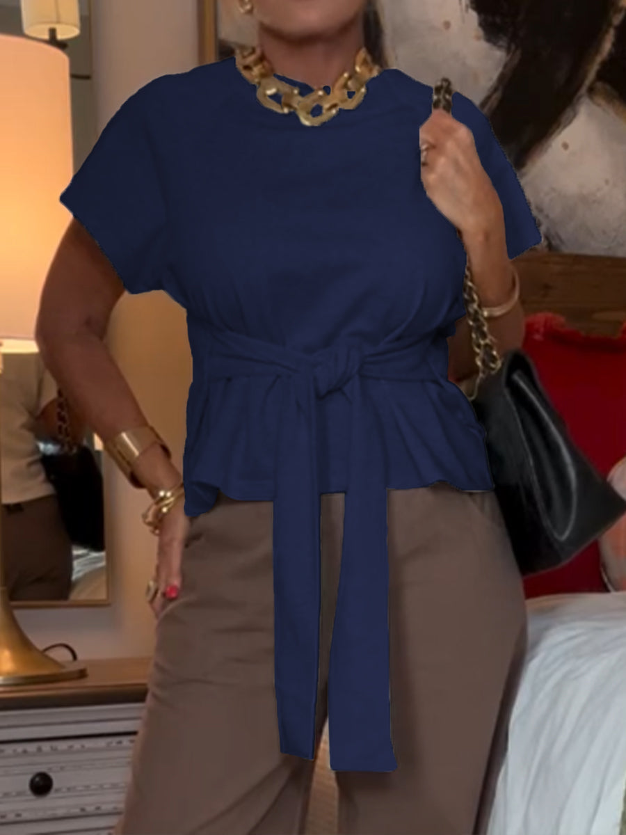 Maëlle™ - Schößchenbluse mit Gürtel