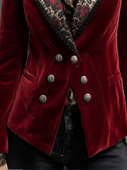 Vivienne™ – Blazer aus purpurrotem Samt