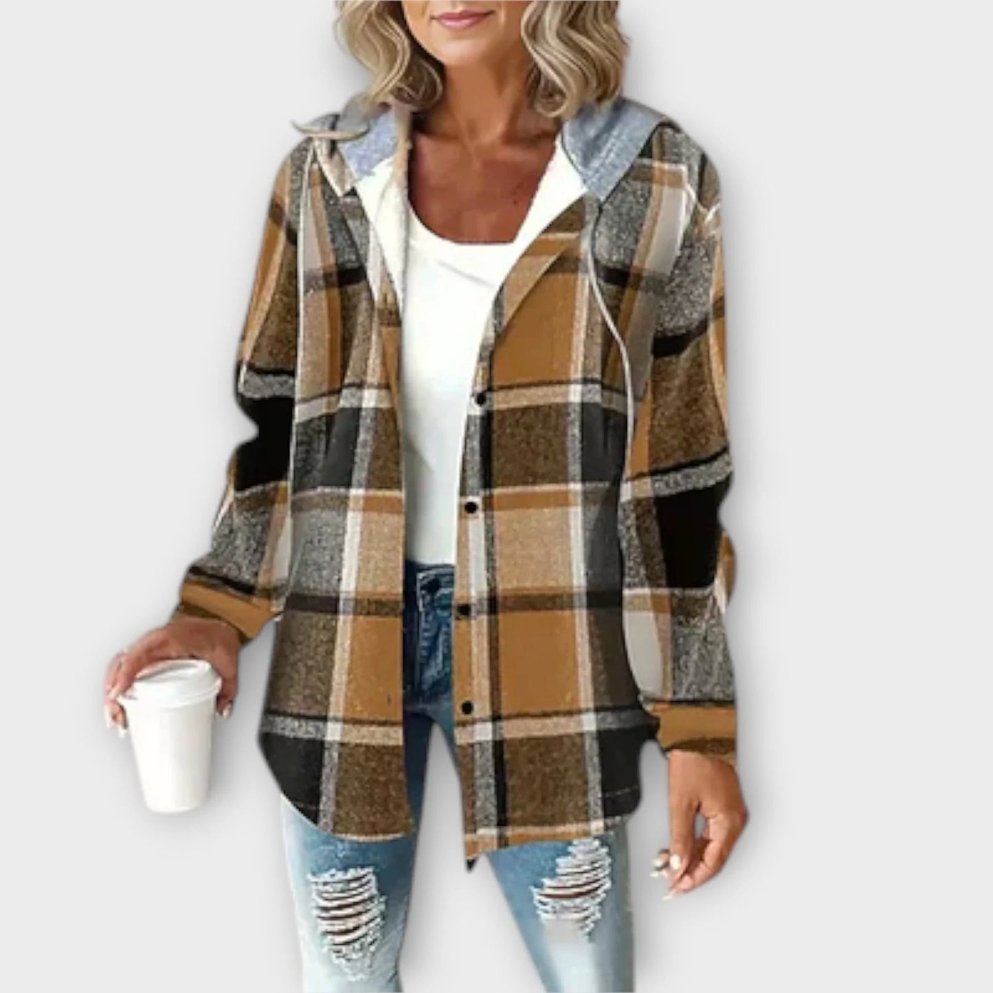 Greta™ – Kariertes Kapuzenjacke