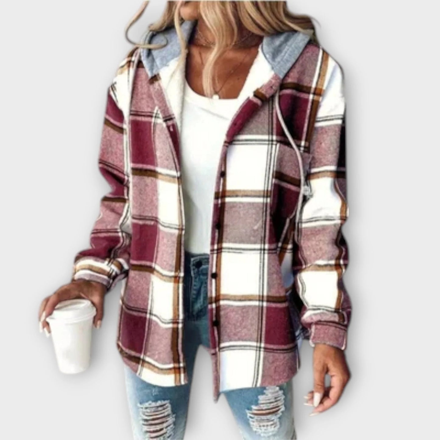 Greta™ – Kariertes Kapuzenjacke