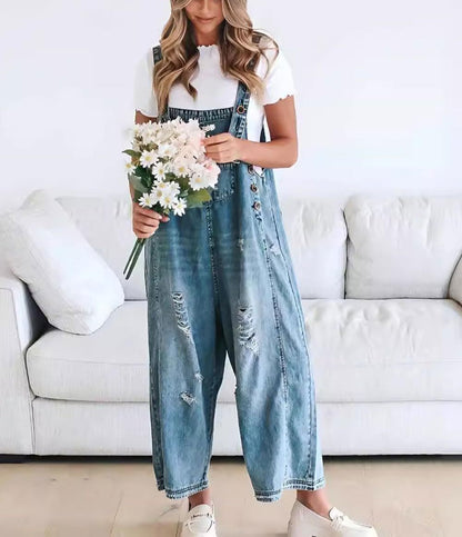 Yseline™ – Lässiger Jumpsuit aus Denim mit weitem Bein