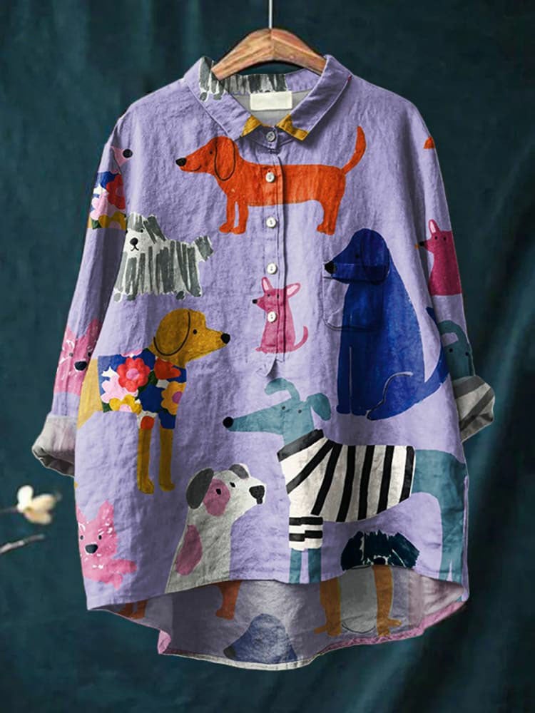 Nerida™ – Bluse mit Hundemuster