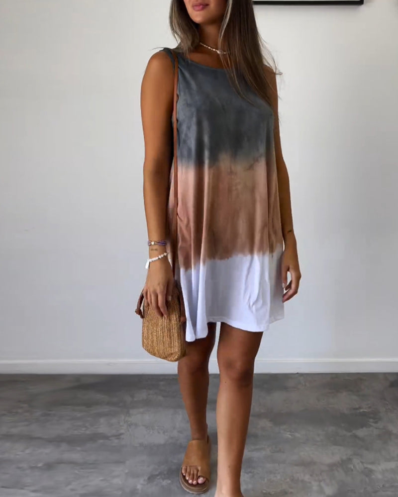 Zorina™ – Ärmelloses Batik-Minikleid