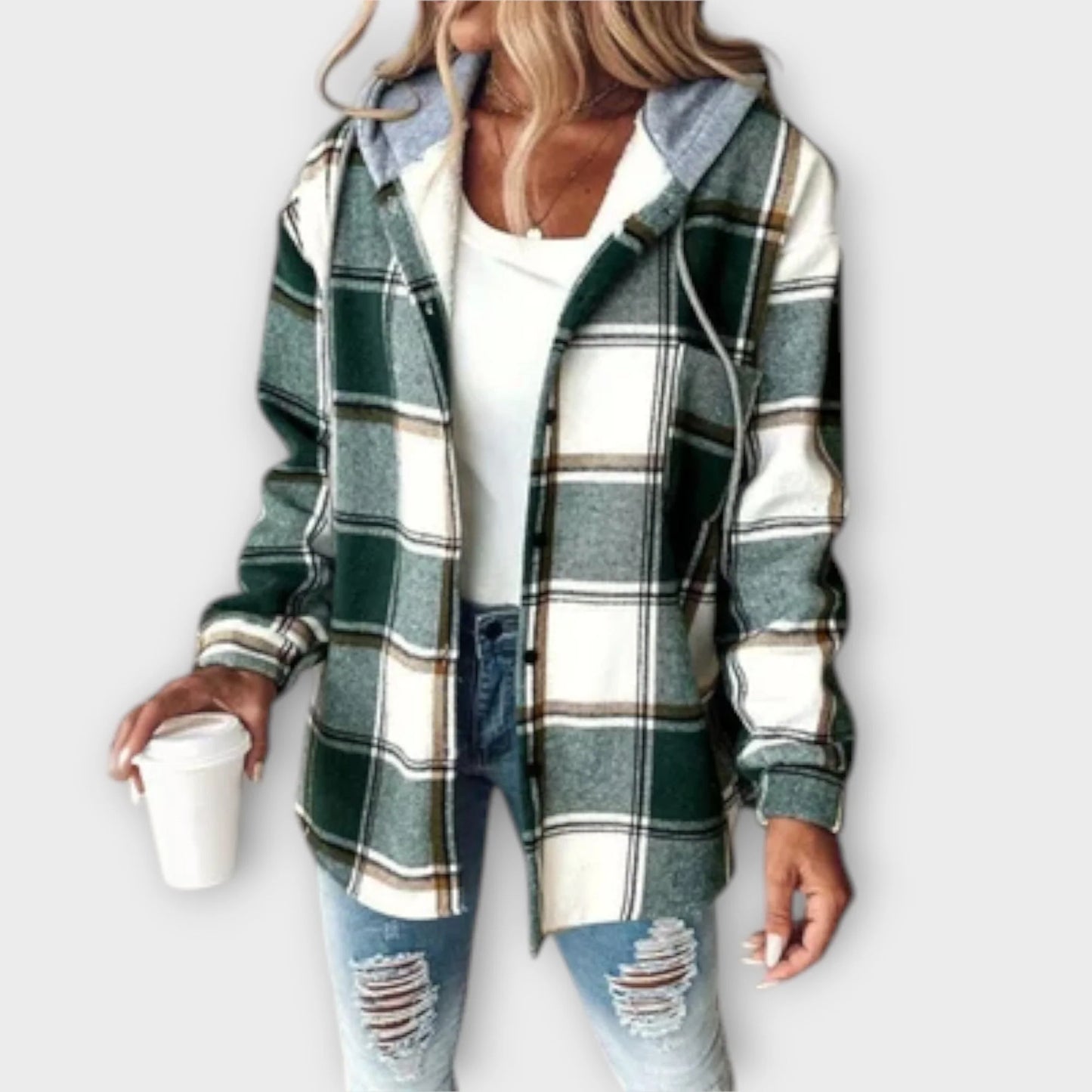 Greta™ – Kariertes Kapuzenjacke