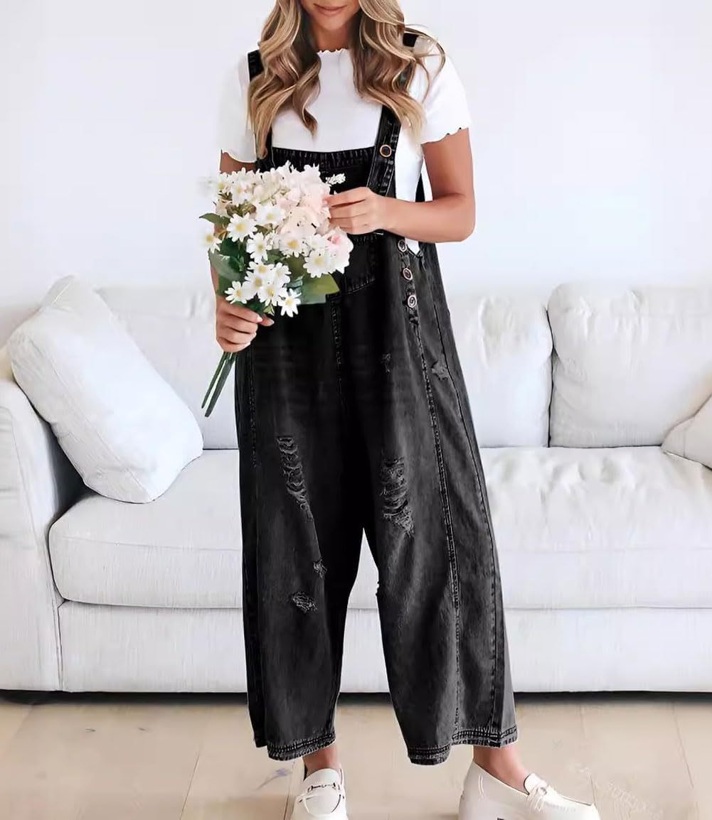 Yseline™ – Lässiger Jumpsuit aus Denim mit weitem Bein
