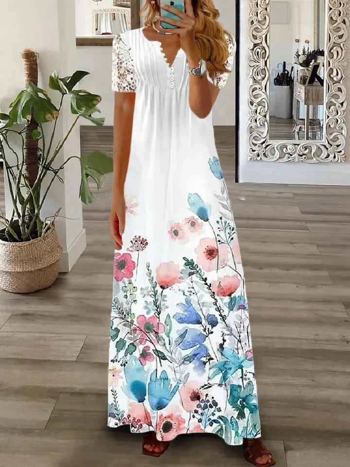 Elian™ – Blumiges Spitzenkleid