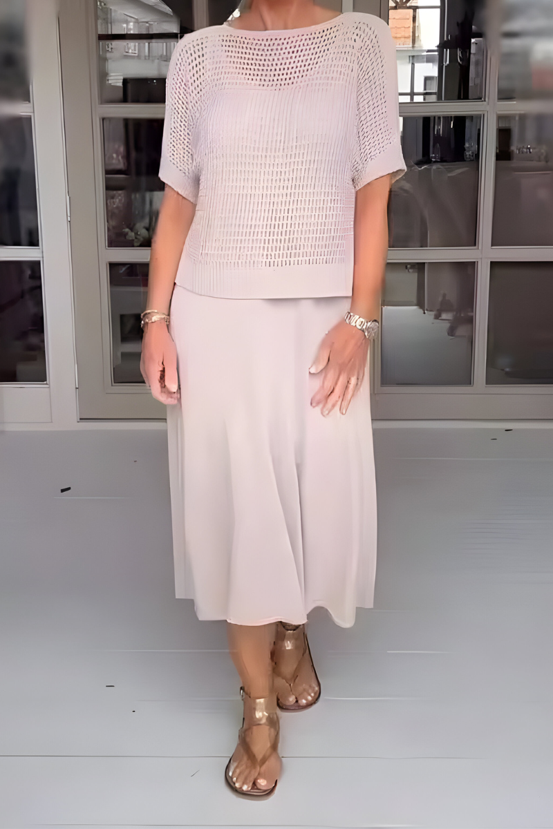 Alvilda™ – Elegantes Lagen-Strickkleid