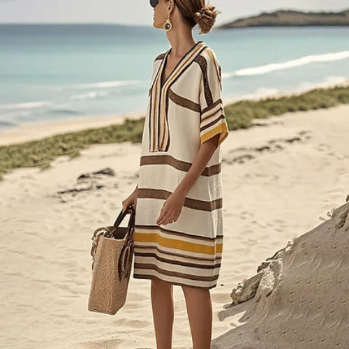 Claribel™ – Gestreiftes Strand-Kaftan-Kleid