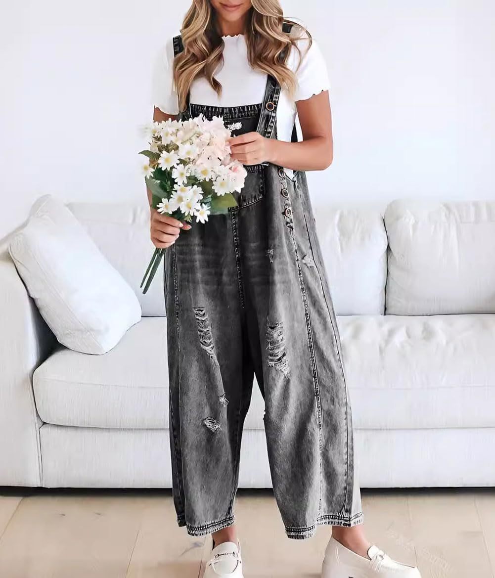 Yseline™ – Lässiger Jumpsuit aus Denim mit weitem Bein
