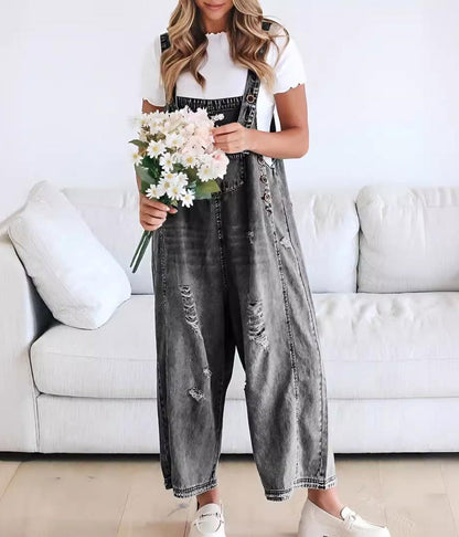 Yseline™ – Lässiger Jumpsuit aus Denim mit weitem Bein