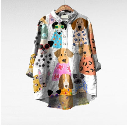 Leviana™ - Damen Hundeprint Hemd
