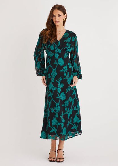 Aveline™ – Maxikleid mit Pink Splash Muster