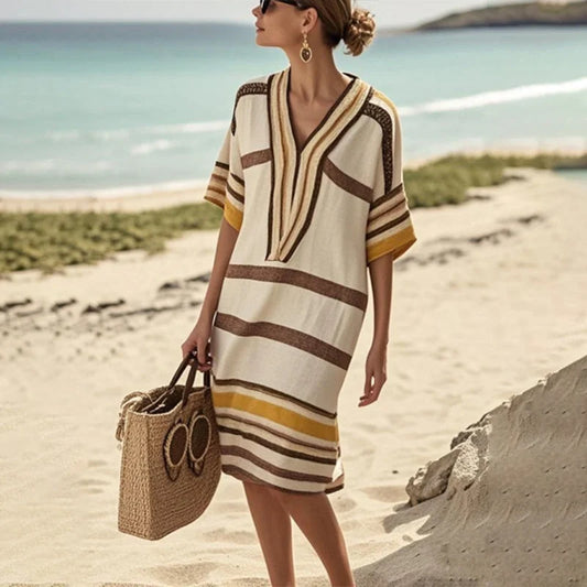 Claribel™ – Gestreiftes Strand-Kaftan-Kleid