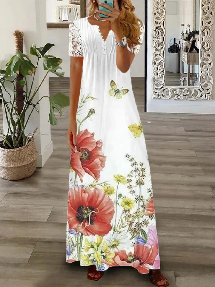 Elian™ – Blumiges Spitzenkleid