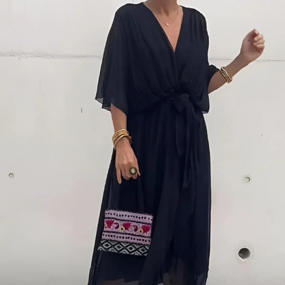 Quilla™ - Elegantes V-Ausschnitt Kleid