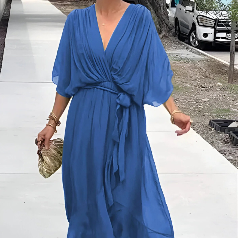 Quilla™ - Elegantes V-Ausschnitt Kleid