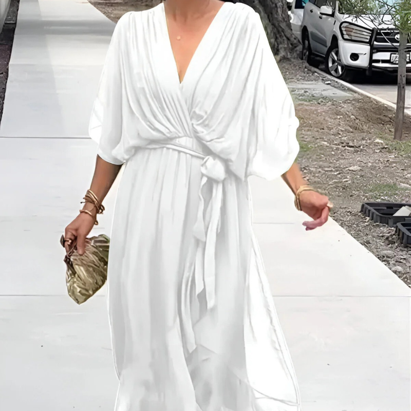 Quilla™ - Elegantes V-Ausschnitt Kleid