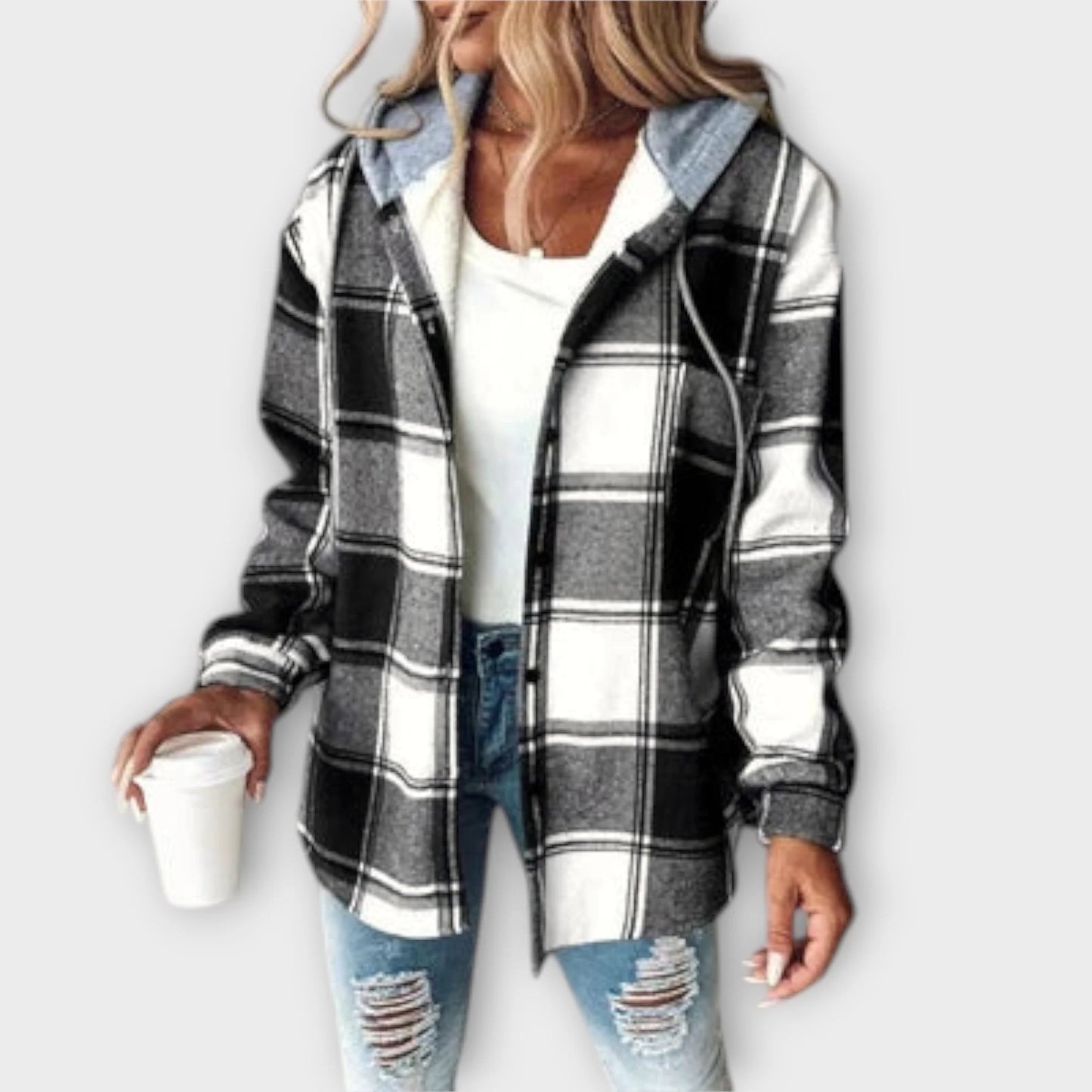 Greta™ – Kariertes Kapuzenjacke