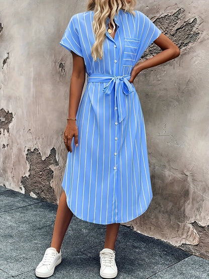 Cherry™ – Damen Retro Streifenkleid