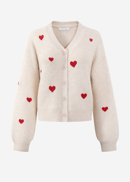 Eva™ – Winterstrickjacke mit Herzmuster