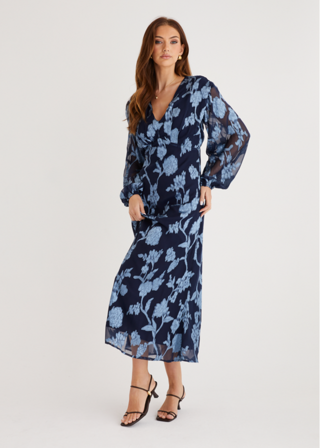 Aveline™ – Maxikleid mit Pink Splash Muster