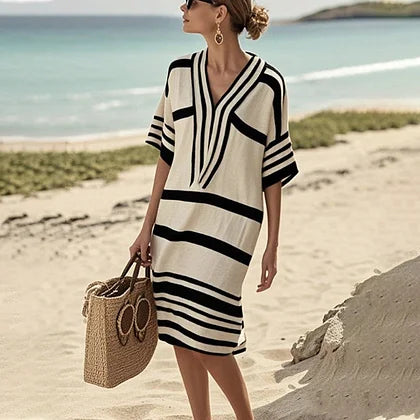 Claribel™ – Gestreiftes Strand-Kaftan-Kleid