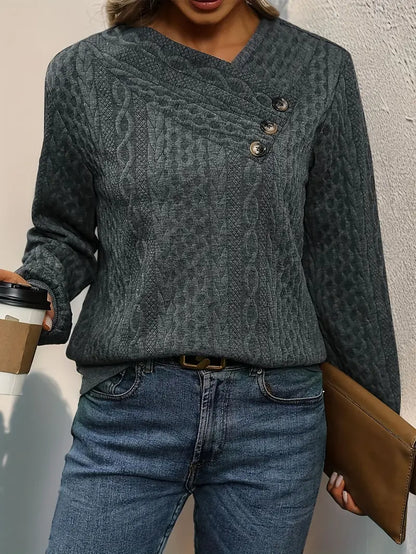 Anneliese™ Knopf Strickpullover