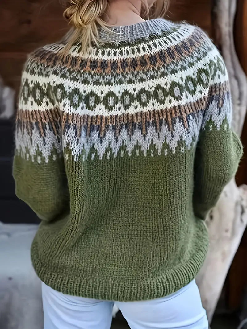 Hannelore™ Gemusterter Strickpullover