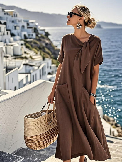 Zhia™ - Luftiges Leinenkleid mit Taschen