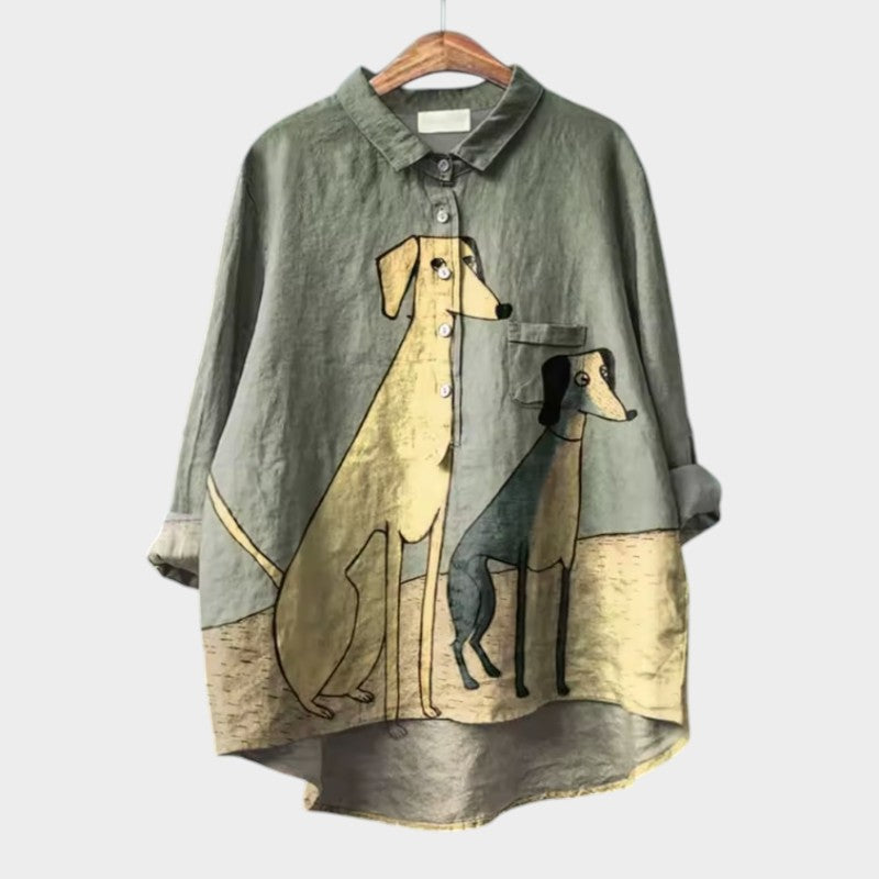 Leviana™ - Damen Hundeprint Hemd