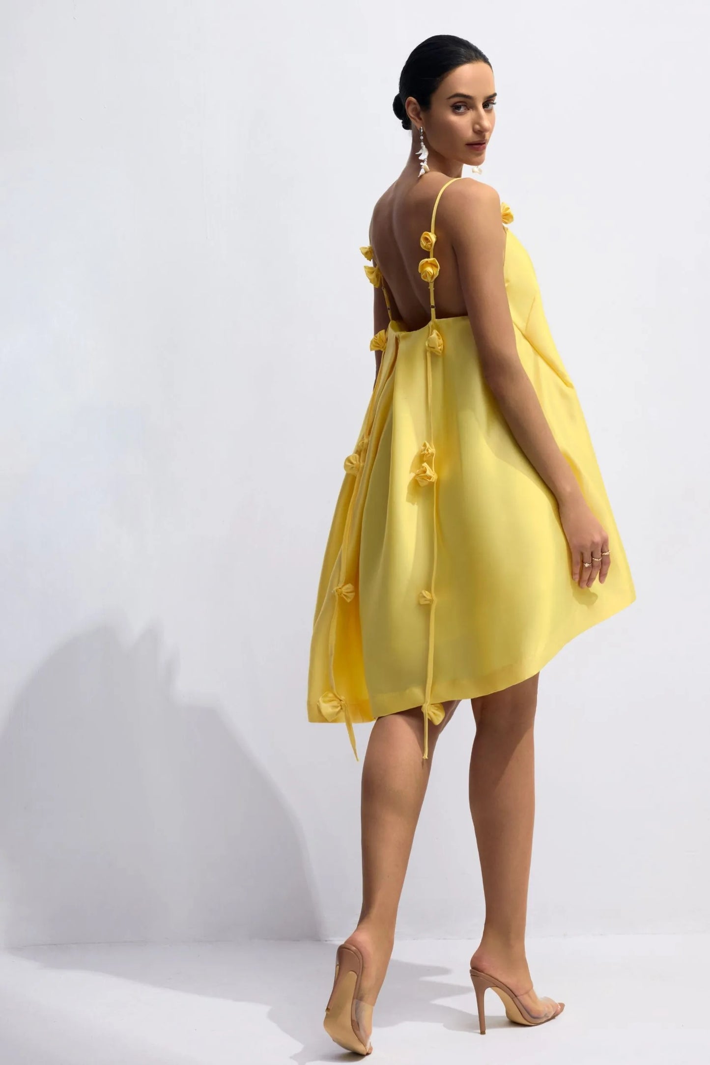 Emma™ - Spaghettiträgern Rosendetail Minikleid