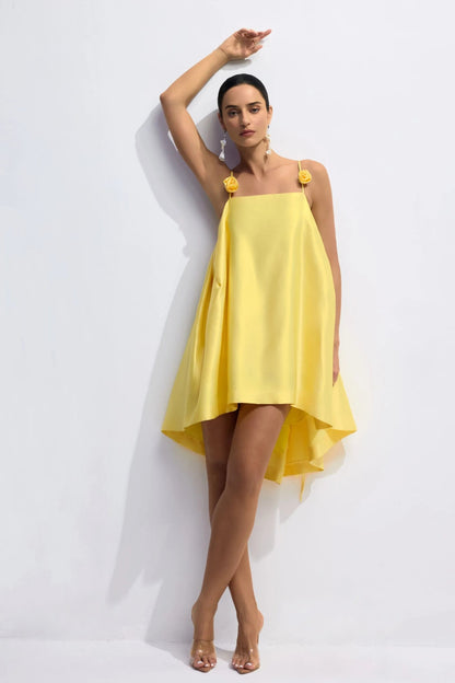 Emma™ - Spaghettiträgern Rosendetail Minikleid