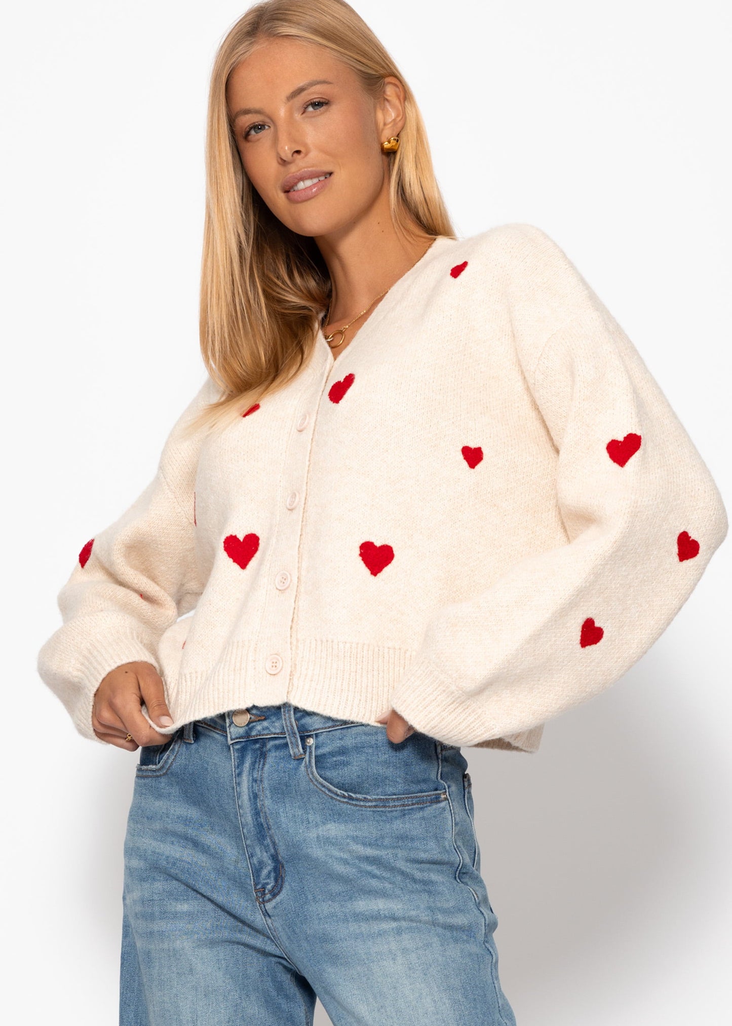 Eva™ – Winterstrickjacke mit Herzmuster