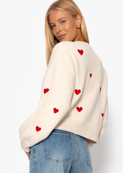 Eva™ – Winterstrickjacke mit Herzmuster