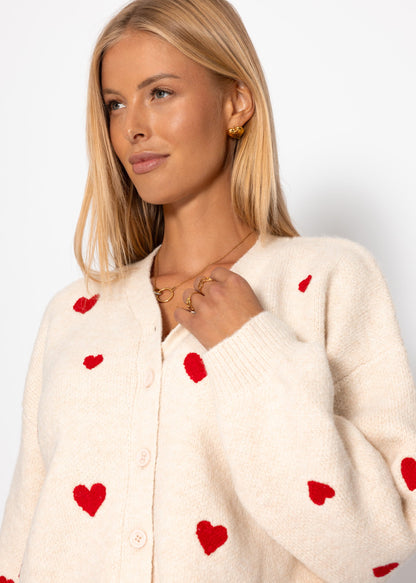 Eva™ – Winterstrickjacke mit Herzmuster