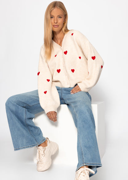 Eva™ – Winterstrickjacke mit Herzmuster