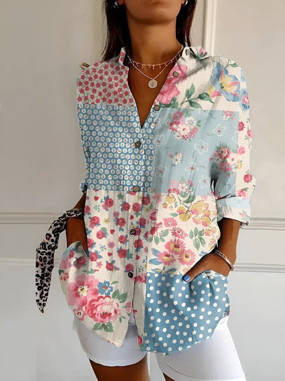 Alina™ - Hemd mit floralem Muster und Knopfleiste