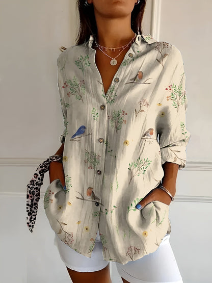 Alina™ - Hemd mit floralem Muster und Knopfleiste